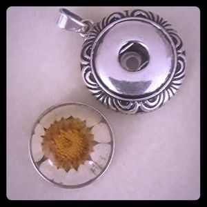 Snap pendant and charm set